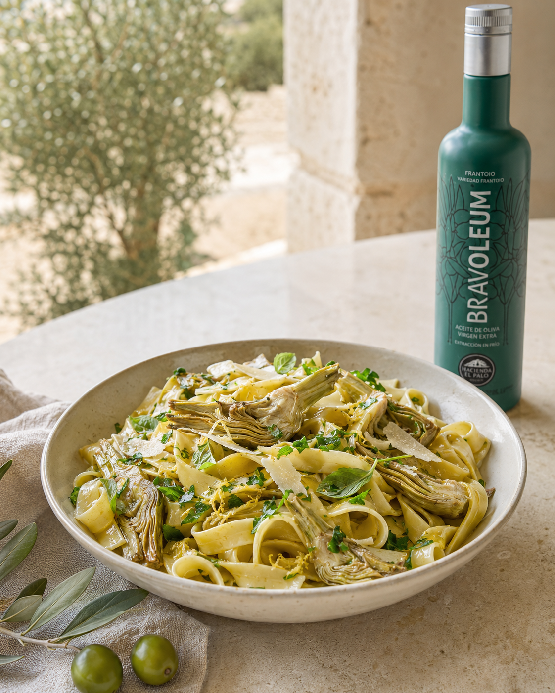 Artichoke Pasta with Frantoio Olive Oil