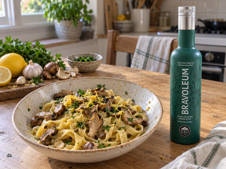 Tagliatelle with Mushrooms, Lemon and Frantoio Olive Oil