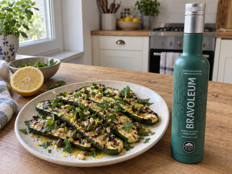 Charred Courgettes with Lemon, Mint and Frantoio Olive Oil