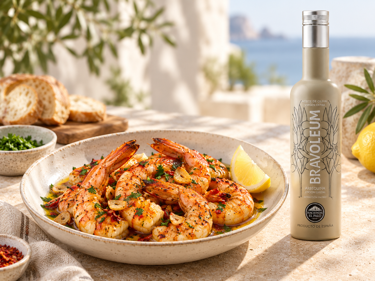 Garlic Prawns with Arbequina EVOO